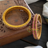 Single Line Kundan Bangle-Lines-Pink red-Opaque-G3681